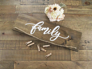Rustic wooden family sign by Perryhill Rustics