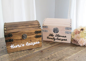 Wood recipe chest. Personalized. Perryhill Rustics