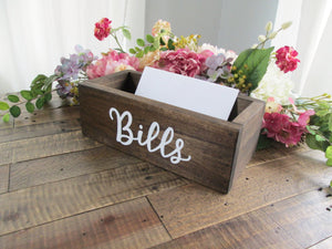 Wooden bills box by Perryhill Rustics