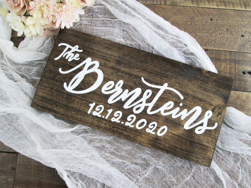 Personalized wooden last name est established sign by Perryhill Rustics