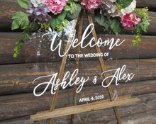 Load image into Gallery viewer, Clear acrylic wedding welcome sign by Perryhill Rustics
