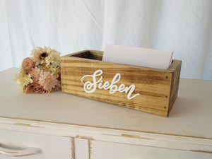 personalized last name card box or mail holder by Perryhill Rustics