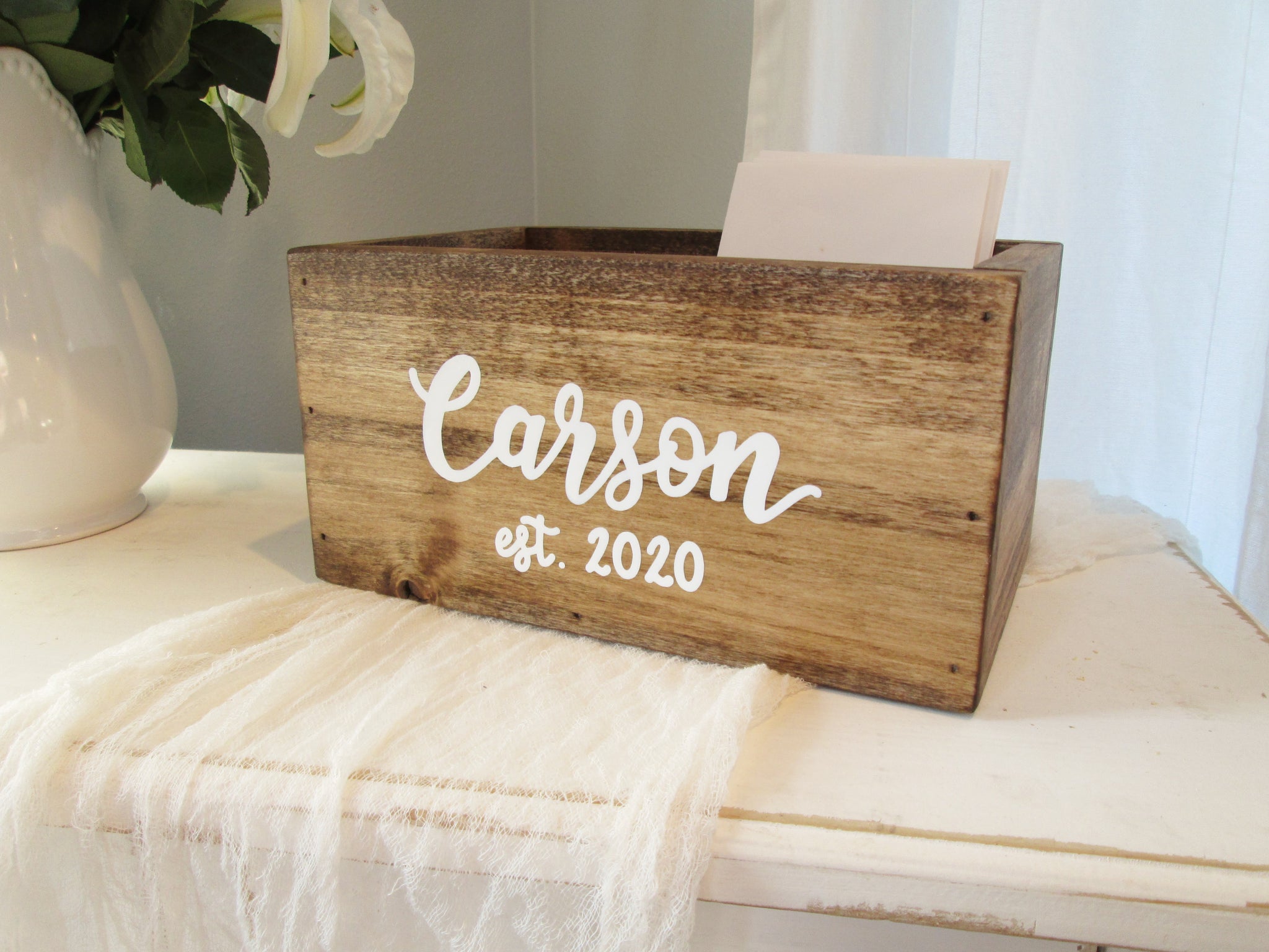Personalized Mailbox Decals for DIY Wedding Card Box, Set of 2