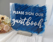 Load image into Gallery viewer, Please Sign Our Guest Book Acrylic Sign with Stand
