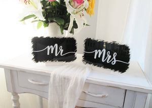 acrylic Mr and Mrs sweetheart table signs by Perryhill Rustics