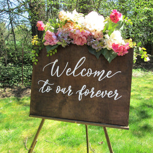 Welcome to our forever wooden wedding sign by Perryhill Rustics