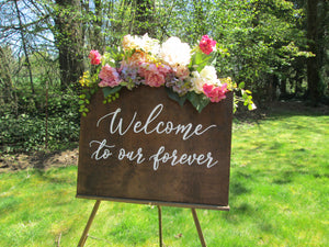 Welcome to our forever wooden wedding sign by Perryhill Rustics