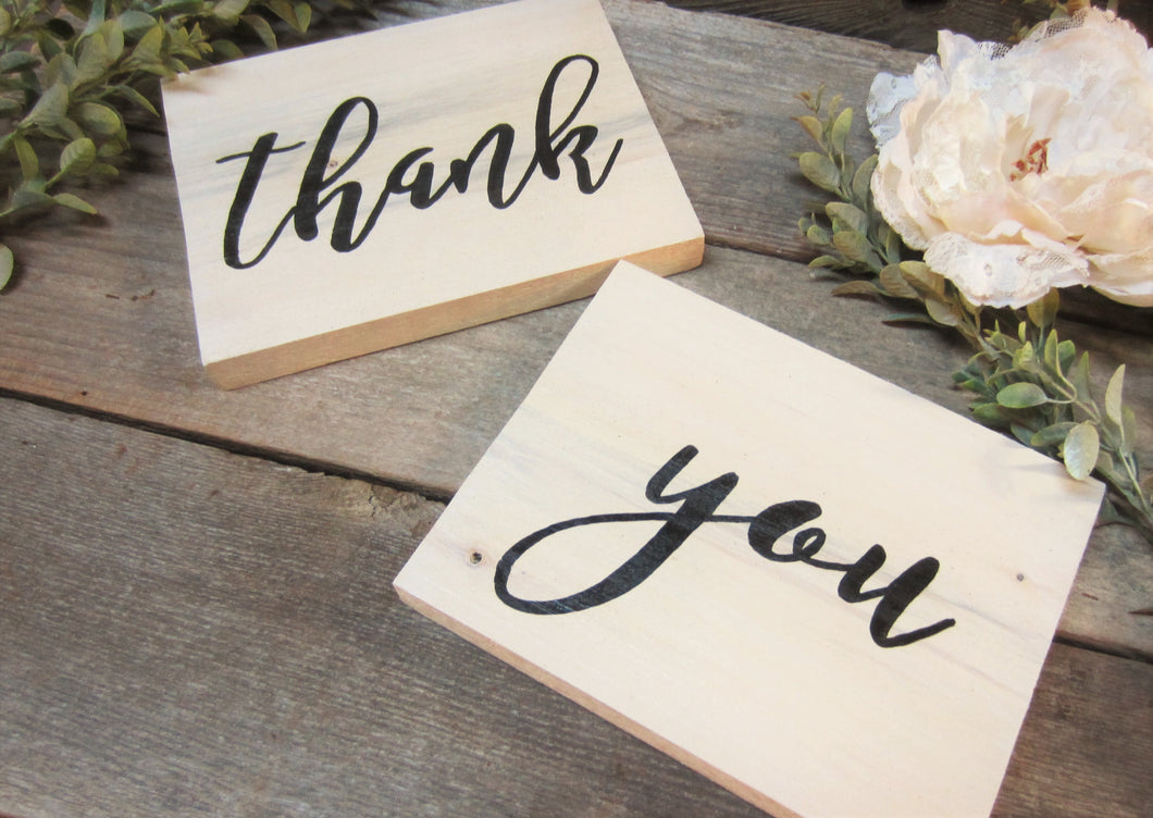 Thank you photo prop wedding signs by Perryhill Rustics