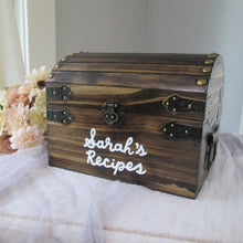 Load image into Gallery viewer, Wood recipe chest by Perryhill Rustics
