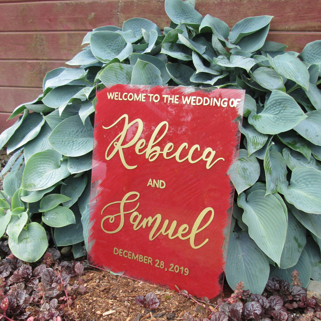 Acrylic wedding welcome sign