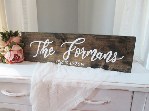 wooden last name sign by Perryhill Rustics