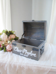 Weathered grey honeymoon fund box by Perryhill Rustics 