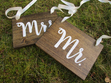 Load image into Gallery viewer, mr and mrs sweetheart table signs by Perryhill Rustics

