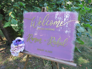 Brush Stroke Back Acrylic Welcome Sign
