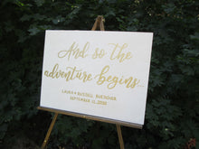Load image into Gallery viewer, And So The Adventure Begins Wooden Sign
