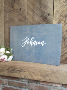Large wooden guestbook signature board by Perryhill Rustics