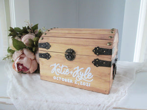Golden oak honeymoon fund box by Perryhill Rustics