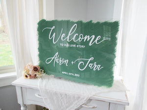 acrylic wedding welcome sign by Perryhill Rustics