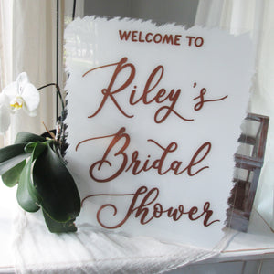 Personalized Acrylic Bridal Shower Welcome Sign