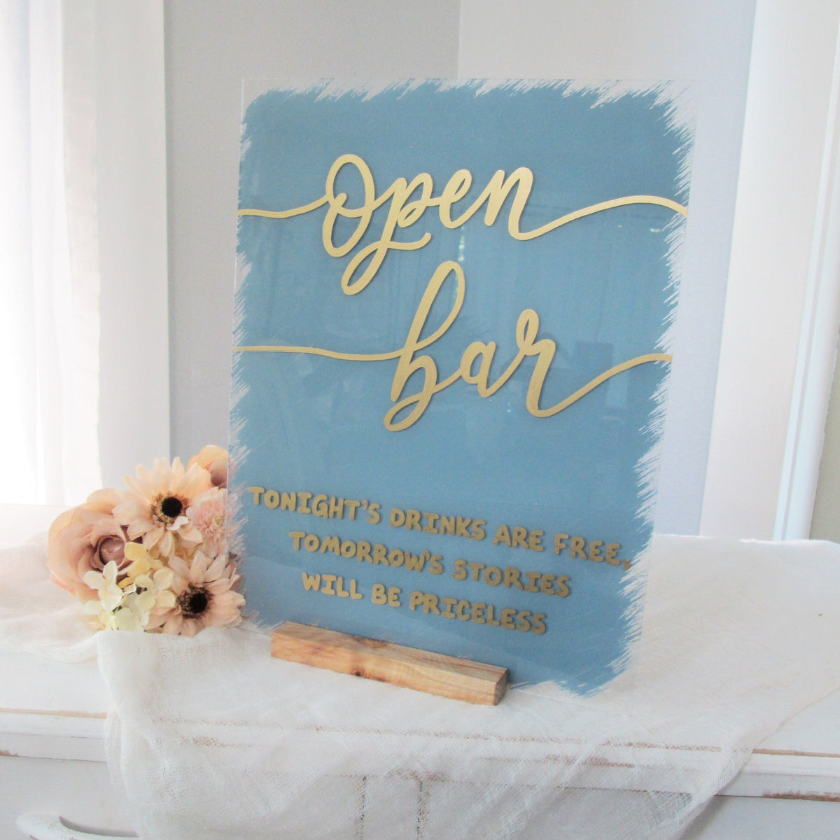 Open Bar Acrylic Sign Acrylic Wedding Signs By Perryhill Rustics   IMG 3999 1200x1200 