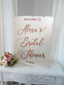 Personalized Acrylic Bridal Shower Welcome Sign