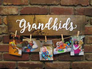 Wooden Grandkids photo holder sign by Perryhill Rustics