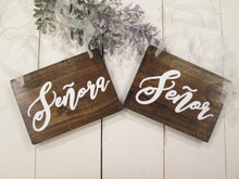 Load image into Gallery viewer, Senor and senora wedding reception signs by Perryhill Rustics
