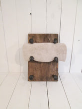 Load image into Gallery viewer, Barnwood and railroad spike towel holder by Perryhill Rustics
