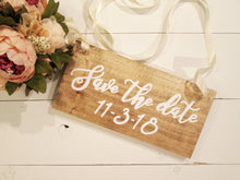 Load image into Gallery viewer, Wooden save the date sign by Perryhill Rustics
