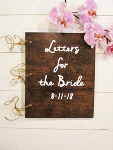 Letters for the Bride wooden book by Perryhill Rustics