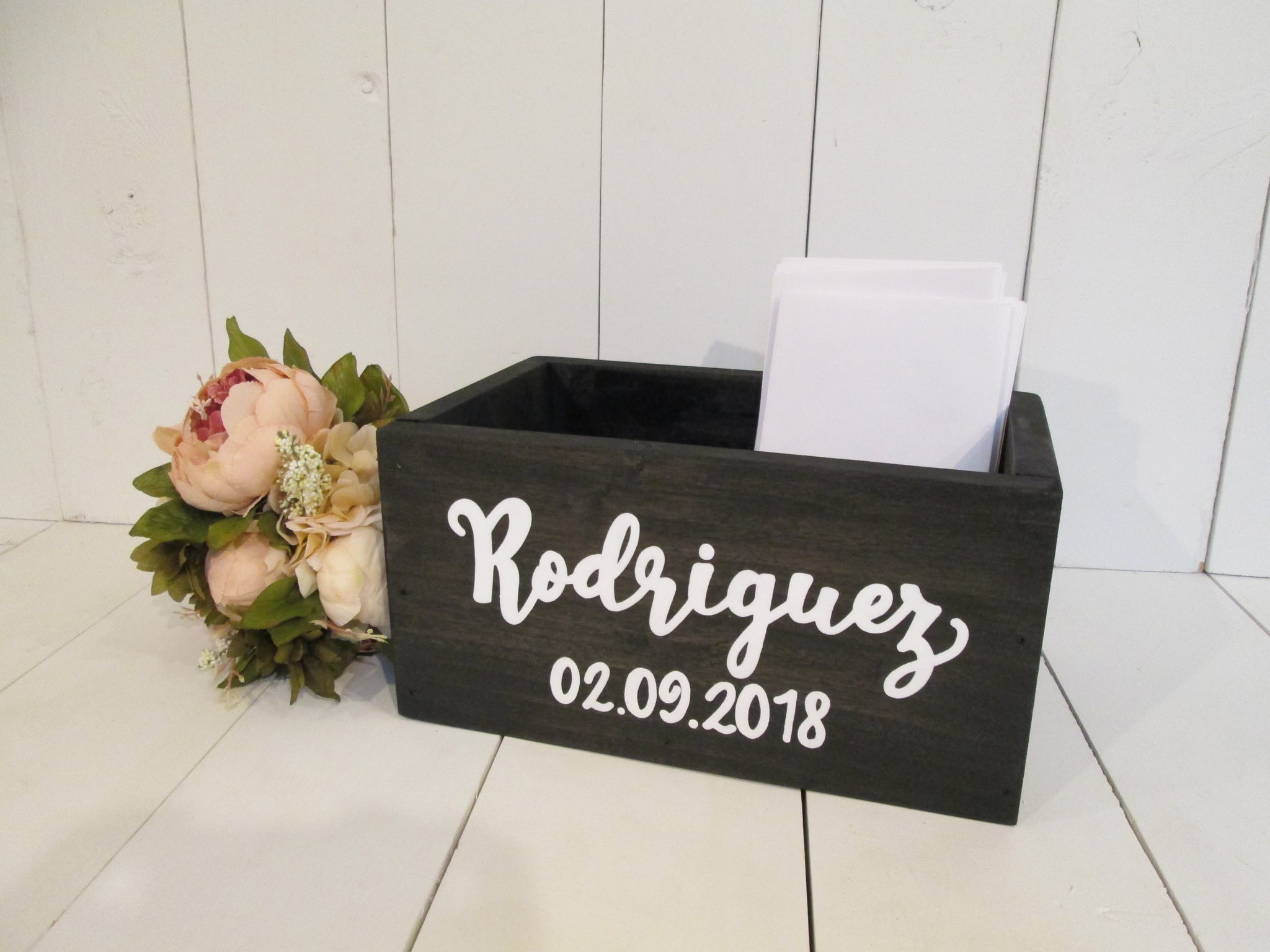 Write Your Own Personalized Wedding Wood Card Box