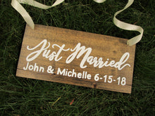 Load image into Gallery viewer, Just married wooden photo prop sign by Perryhill Rustics
