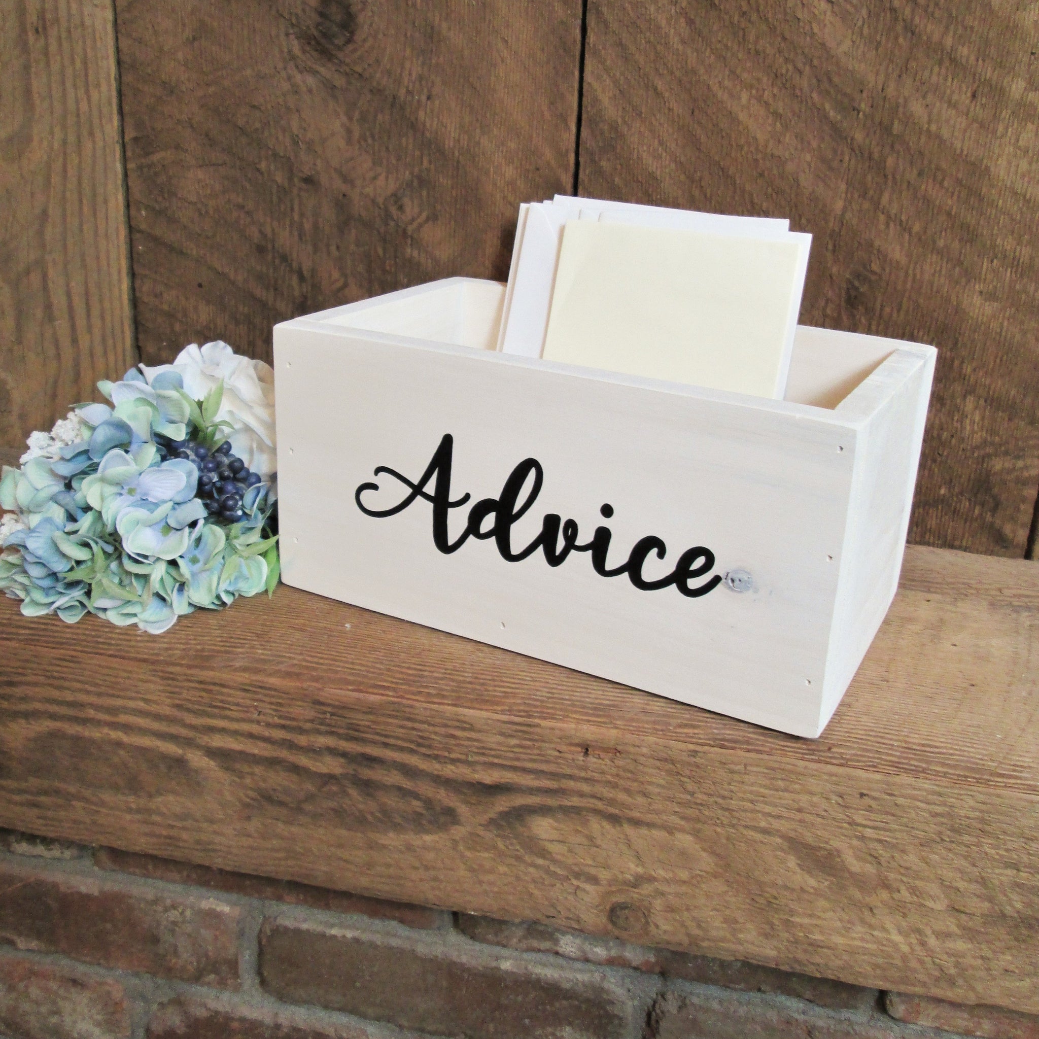 Wooden Advice Box - Wedding & Shower Decor by Perryhill Rustics ...