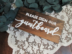 Please sign our guest book wooden sign by Perryhill Rustics