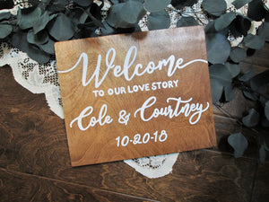 Personalized Wedding Welcome sign by Perryhill Rustics