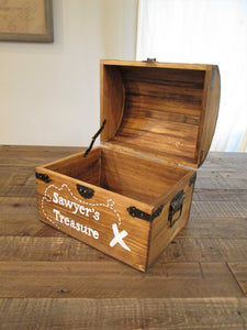 Personalized wood treasure chest for kids by Perryhill Rustics