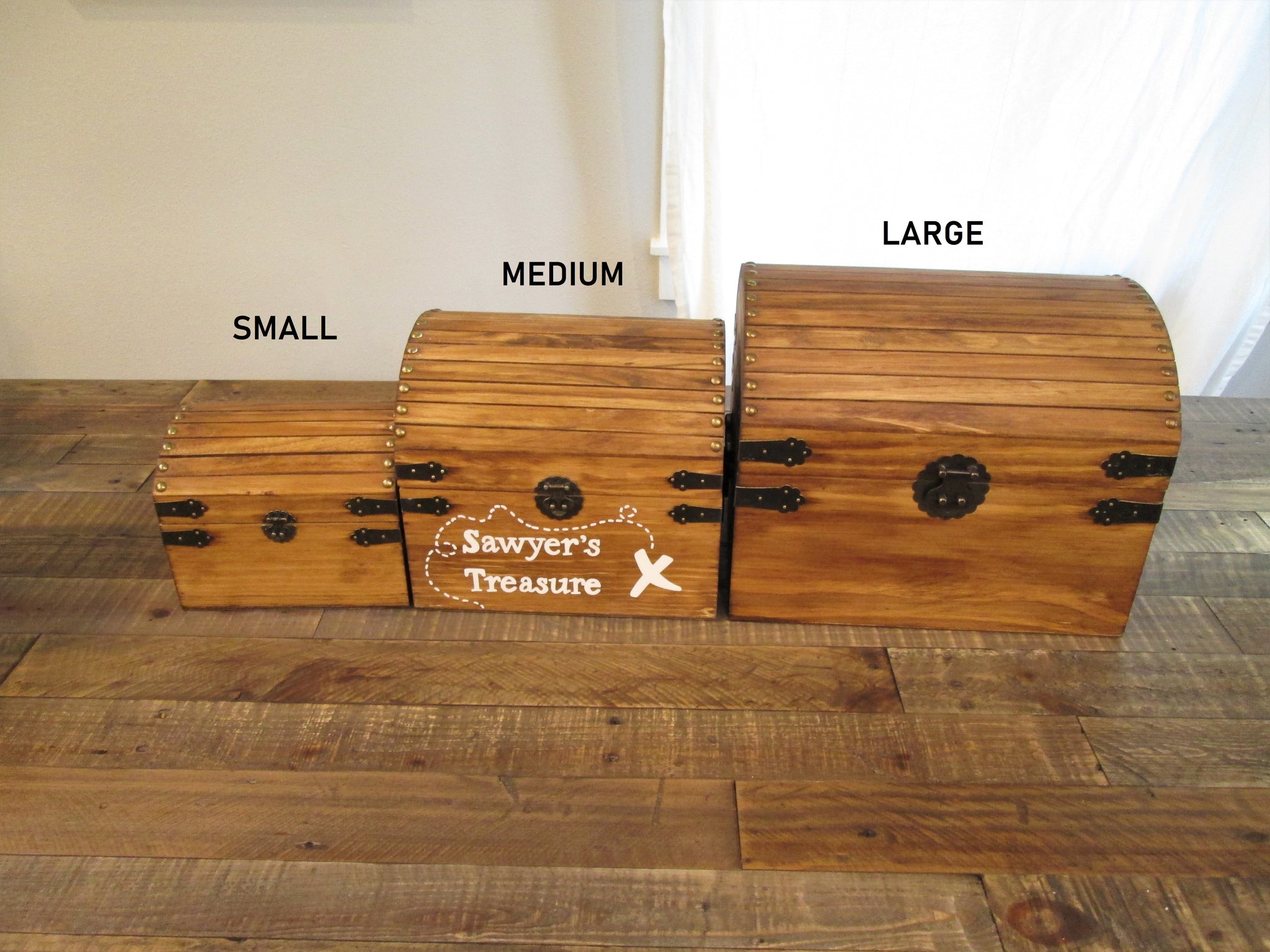 Personalized Wood Treasure Map Chest Box box Only Custom 