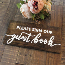 Load image into Gallery viewer, Please sign our guest book wooden sign by Perryhill Rustics
