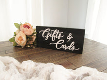 Load image into Gallery viewer, cards and gifts hand painted wooden gift table sign by Perryhill Rustics

