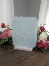 Load image into Gallery viewer, Cards and Gifts Acrylic Wedding Sign with Stand

