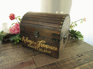 Personalized wooden card chest by Perryhill Rustics