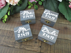 weathered grey wedding ring box sets by Perryhill Rustics