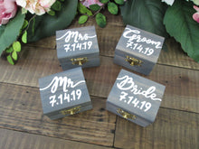 Load image into Gallery viewer, weathered grey wedding ring box sets by Perryhill Rustics
