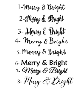 Merry and bright font options for Perryhill Rustics