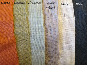 Burlap colors for wedding ring box cushions for Perryhill Rustics ring boxes