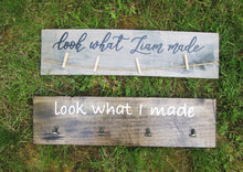 Load image into Gallery viewer, Look what I made personalized wooden art hanger, wall decor by Perryhill Rustics
