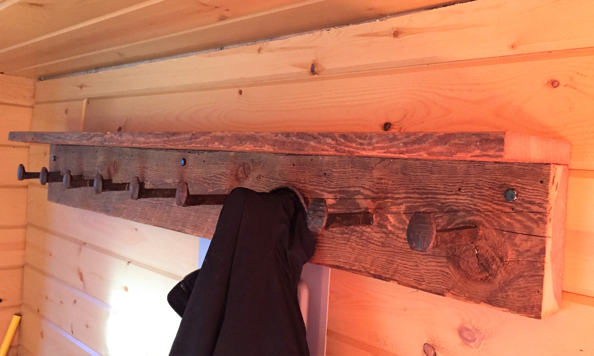 Three Hook Reclaimed Wood Wall Rack