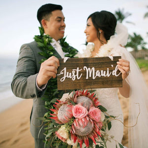 Just Maui'd Wooden Photo Prop Sign by Perryhill Rustics