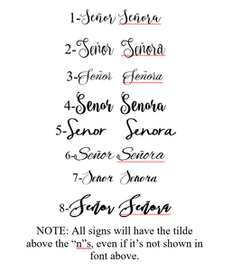 senor and senora font style choices by Perryhill Rustics