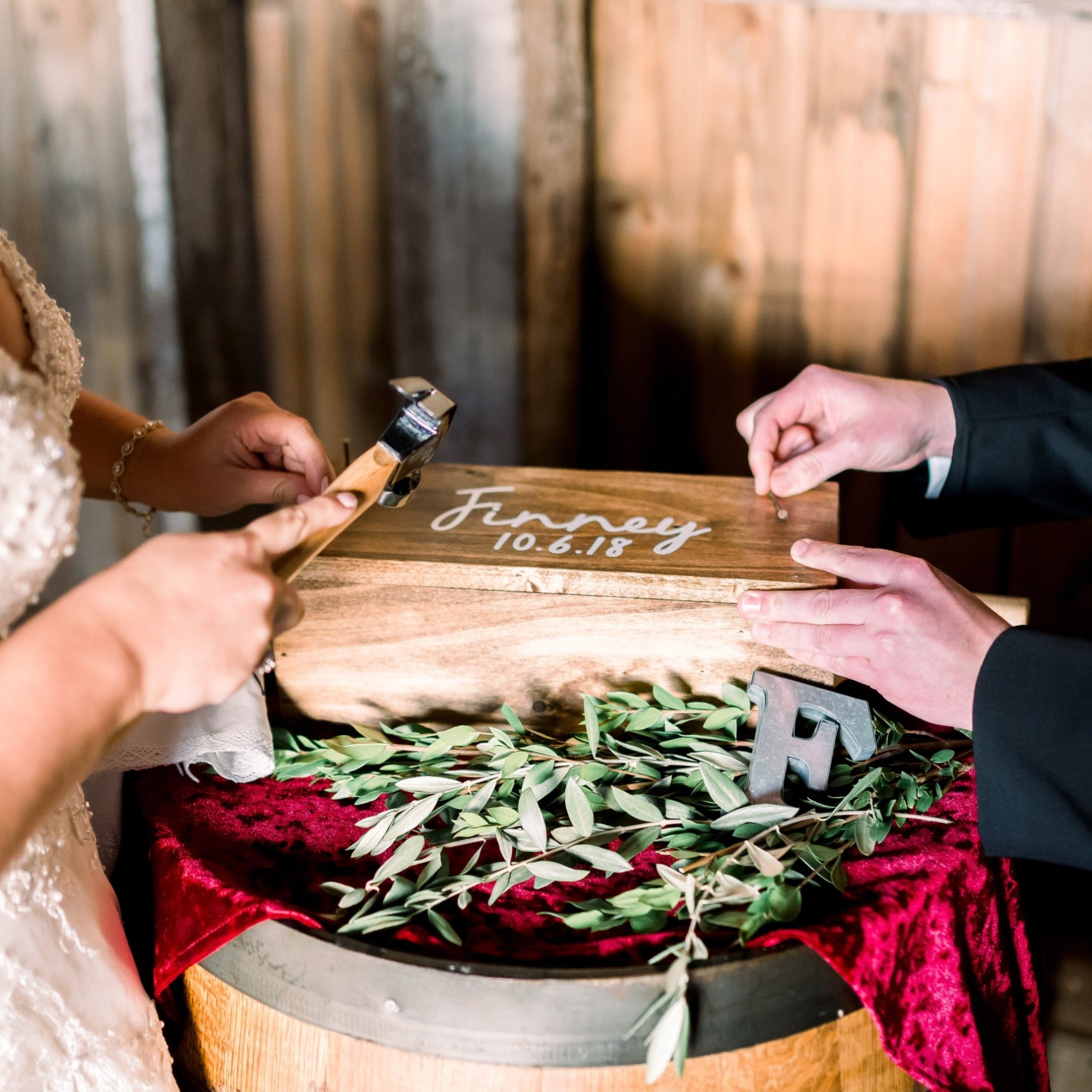 Wooden Wine Box - Time Capsule Box - Wedding Decor by Perryhill